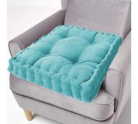 ping bu Cojín elevador de asiento 100 % algodón, 10 cm de grosor, cojín cuadrado grande de 50 cm para adultos, silla, sillón, jardín (50 x 50 cm, azul claro)