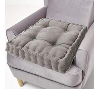 ping bu Cojín elevador de asiento 100 % algodón, 10 cm de grosor, cojín cuadrado grande de 50 cm para adultos, silla, sillón, jardín (45 x 45 cm, gris)