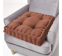 ping bu Cojín elevador de asiento 100% algodón, cojines de asiento de 10 cm de grosor, cojín de asiento cuadrado grande de 50 cm para adultos, silla, sillón, jardín (50x50cm, marrón)