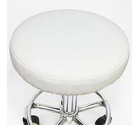ping bu Juego de 2/4 fundas redondas para taburete, de piel sintética, impermeables, para el hogar, cocina, bar, oficina (2 unidades, 35 cm, blanco)