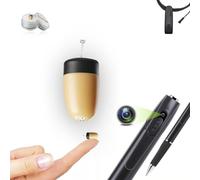 Pinganillosocultos Kit Auricular Invisible Supermini + Collar Bluetooth V10 con Micrófono + Boligrafo Camara