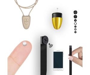 Pinganillosocultos Kit Completo Mini Camara Espia Boton con 2 Auriculares Espia Invisible Inalambrico - Copiar Examen - WiFi HD 1080p Real. Ideal para Leer Folios A4. (Pinganillo Nano + Micro Mini)