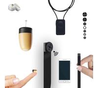 Pinganillosocultos Kit Completo Mini Camara Espia Boton con Auricular Espia Invisible Inalambrico - Copiar Examen - WiFi HD 1080p Real. Ideal para Leer Folios A4. (Pinganillo Supermini)