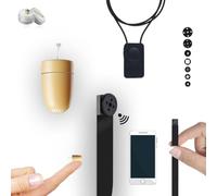 Pinganillosocultos Kit Completo Mini Camara Espia Boton con Auricular Espia Invisible Inalambrico - Copiar Examen - WiFi HD 1080p Real. Ideal para Leer Folios A4. (Pinganillo Supermini Carne)
