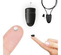 Pinganillosocultos Pinganillo Oculto Examenes Micronano - Auricular Espia Inalambrico Examen con Collar V4 Bluetooth Microfono Integrado. (Ultramini + Micronano + V4, Negro con Micrófono)