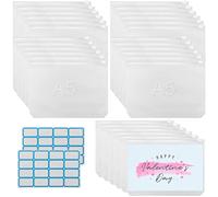 PINGEUI 30 fundas transparentes A5, 6 agujeros, encuadernación de PVC, archivador con cremallera, resistente al agua, para encuadernación A5, cuadernos de notas, tarjetas, 21 x 15 cm