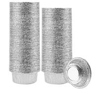 PINGEUI Paquete de 125 bandejas redondas de aluminio para tartas, tartas, quiche, pasteles y pasteles de 12 cm