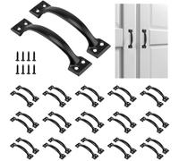 PINGEUI Paquete de 30 manijas de puerta Manija de puerta negra de 6 pulgadas Manija de puerta larga de metal corredizo de hierro fundido Manija d