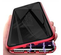 PingGoo Magnética de Privacidad Funda para Samsung Galaxy A56 5G 6.7", Protección Completa de 360° Cover, Protector Cover de Pantalla de Privacidad, Marco de Metal Funda Antiespía, Rojo
