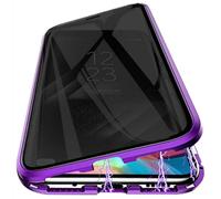 PingGoo Magnética de Privacidad Funda para Xiaomi 17 6.3", Protección Completa de 360° Cover, Protector Cover de Pantalla de Privacidad, Marco de Metal Funda Antiespía, Violeta