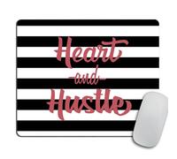 pingpi Whimsical Quote Mousepad Heart and Hustle - Mousepad Mat Personalized Quote Office Decor Desk Accessories