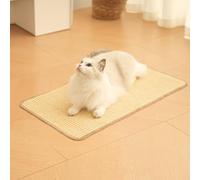pingping-go Alfombrilla para rascar gatos, 23.6 x 15.7 pulgadas, tapete rascador de sisal natural con borde de yute, protege sofás, alfombras, suelo y patas de gato, color beige
