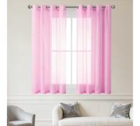 PINGSANL Cortinas Dormitorio Translucidas 180 x 150 cm Translucidas Visillos Cortinas Habitacion Translucido Moderno para Ventanas Dormitorio, Rosa