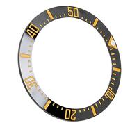 PINGSHI Boutique UK Inserto de Bisel cerámica for Reloj 40 mm, Accesorio Repuesto for reparación Anillo relojero Relojes Traveler(Gold)