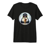 Pingüino Adorable y tierno Come Helado Camiseta Premium