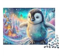 Pingüino Alegre en el País de Las Maravillas de Invierno Puzzle De 1000 Piezas Lindo pingüino Desafiante Y De Ingenio para Todas Las Edades 70x50cm/1000pcs