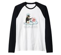 Pingüino anarquista Punk Rock con Hielo Mohawk Camiseta Manga Raglan