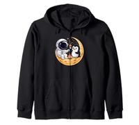 Pingüino Astronauta Fogata Campamento Luna Creciente Sudadera con Capucha