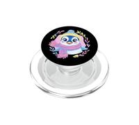 Pingüino Azul Invierno Retrato Amante gráfico Amarillo Rosa Bufanda PopSockets PopGrip para MagSafe