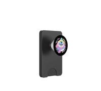 Pingüino Azul Invierno Retrato Amante gráfico Amarillo Rosa Bufanda PopSockets PopWallet para MagSafe