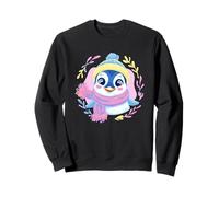 Pingüino Azul Invierno Retrato Amante gráfico Amarillo Rosa Bufanda Sudadera