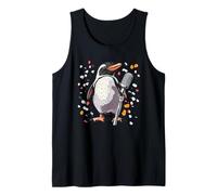 Pingüino Cantante con micrófono para Amantes del Karaoke y los pingüinos Camiseta sin Mangas