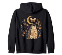 Pingüino Celestial Bohemio con Estampado Floral Sudadera con Capucha