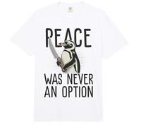 Pingüino con Cuchillo La Paz Nunca fue una opción Meme Divertido Comfort Colors Adult Heavyweight T-Shirt