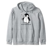 Pingüino con Cuchillo La Paz Nunca fue una opción Meme Divertido Sudadera con Capucha