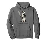 Pingüino con Cuchillo La Paz Nunca fue una opción Meme Divertido Sudadera con Capucha