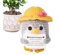 Pingüino Crochet Animal | Muñecas inspiradoras decorativas de 3.94 pulgadas, muñeca de ganchillo para decoración del hogar, para niños, adultos, empleados, colegas de Navidad, amantes de las