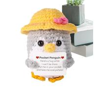 Pingüino de Ganchillo - Linda muñeca de 10 cm | Muñeca de Ganchillo para el Hogar | Juguete de Regalo para niños, Adultos, Amantes de la Navidad, Pasatiempos creativos, Estante de Escritor