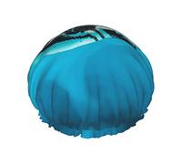 Pingüino de Humboldt, también denominado gorro de ducha con estampado de pingüino peruano, gorro de baño elástico reutilizable para mujer, gorro de ducha impermeable de doble capa, para salón de spa