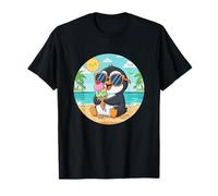 Pingüino de Playa Kawaii con Gafas de Sol y Helado Camiseta