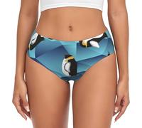 Pingüino de polígono Abstracto, Calzoncillos de Soporte para Mujer, Bolsa, Ropa Interior Suave y cómoda para Mujer