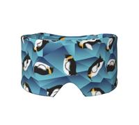 Pingüino de polígono abstracto,Máscara para ojos con bloqueo de luz y protección ocular completa para dormir, orejeras y ojos.