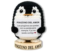 Pingüino del Amor - Regalo Aniversario para Pareja, Novia o Novio | Regalos Románticos, Detalle San Valentín, Cumpleaños Original Hombre o Mujer | Peluche Pinguino de Ganchillo (Pingu - 7 cm de Alto)