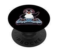 Pingüino Dj Animal Música En Acción PopSockets PopGrip Adhesivo