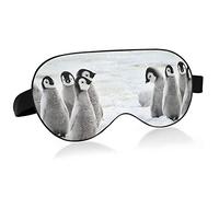 Pingüino Emperador Chicks on the Snow in Antarctica Eye Masks Cover Blocks Light Sleep Mask Shade Cover Blindfold Relaxing Eyeshade Cover con correa ajustable para la cabeza para hombres, mujeres y ni