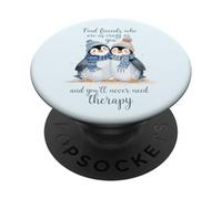 Pingüino Encuentra Amigos Que estén Tan Locos como tú y Nunca lo harás PopSockets PopGrip Adhesivo