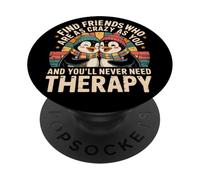 Pingüino Encuentra Amigos Que estén Tan Locos como tú y Nunca lo harás PopSockets PopGrip Adhesivo