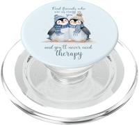 Pingüino Encuentra Amigos Que estén Tan Locos como tú y Nunca lo harás PopSockets PopGrip para MagSafe