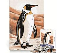 Pingüino estilizado en Paisaje desértico, Rompecabezas de 1000 Piezas para Adultos, Regalo de lógica Fina, Juguete de Ocio Suave, Bordes limpios, Regalo Encantador 50x75cm