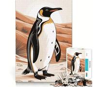 Pingüino estilizado en Paisaje desértico, Rompecabezas de 1000 Piezas para Adultos, Regalo de lógica Fina, Juguete de Ocio Suave, Bordes limpios, Regalo Encantador 50x75cm