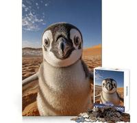 Pingüino haciéndose un Selfie en el Desierto del Sahara Rompecabezas de 1000 Piezas para Adultos Regalos para Mejorar la Memoria Tiempo Libre Arte de Pared con Corte preciso Decoración (50x75cm)