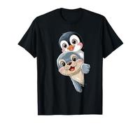 Pingüino Kawaii y Baby Seal Friends para niños Camiseta