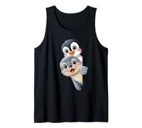 Pingüino Kawaii y Baby Seal Friends para niños Camiseta sin Mangas
