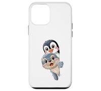 Pingüino Kawaii y Baby Seal Friends para niños Carcasa para iPhone 12 Mini