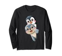 Pingüino Kawaii y Baby Seal Friends para niños Manga Larga