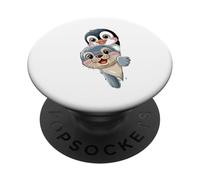 Pingüino Kawaii y Baby Seal Friends para niños PopSockets PopGrip Adhesivo